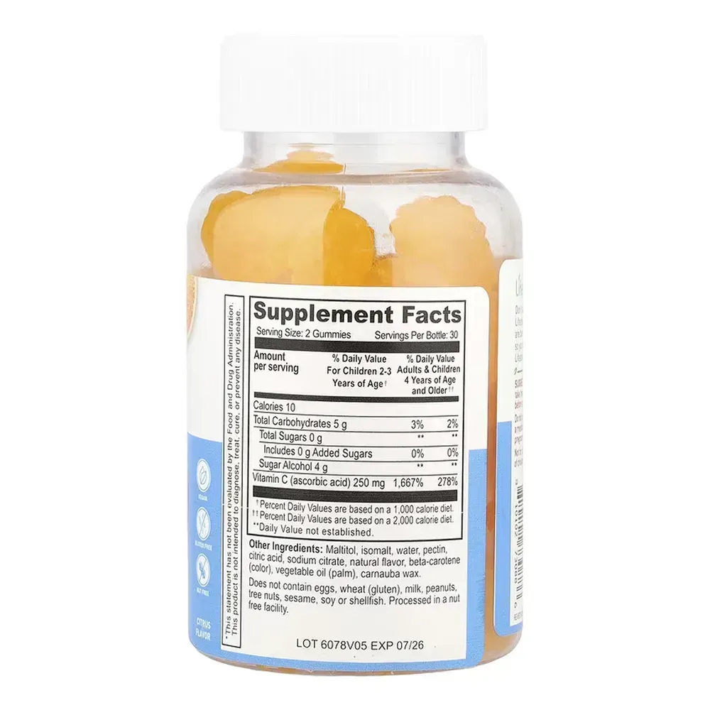 Lifeable Vitamin C Kids Sugar Free - 60 gummies, фото 2