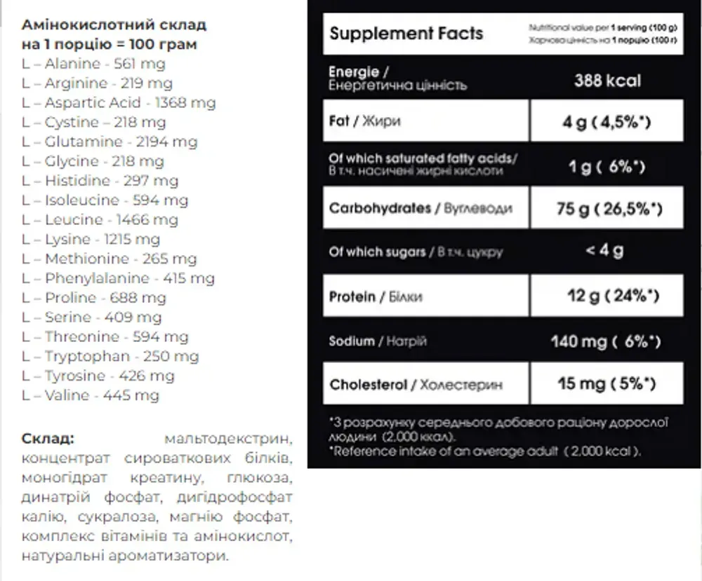 Carbo Mass Gainer - 2000g Vanilla