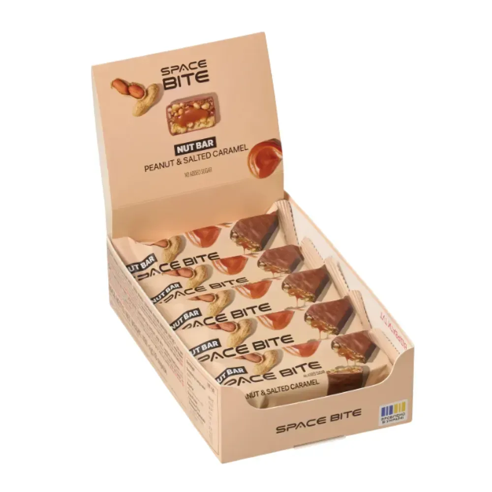 Space Bite Nut Bar - 10x40g Peanut & Salted Caramel
