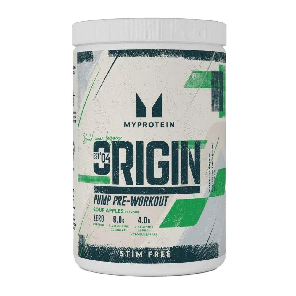 MyProtein Origin Pre Workout Stim-Free Sour 30 порцій, Кисле яблуко