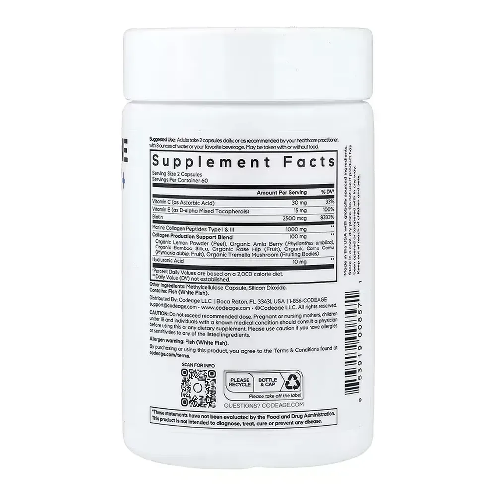 Biotin Marine Collagen - 120 vcaps