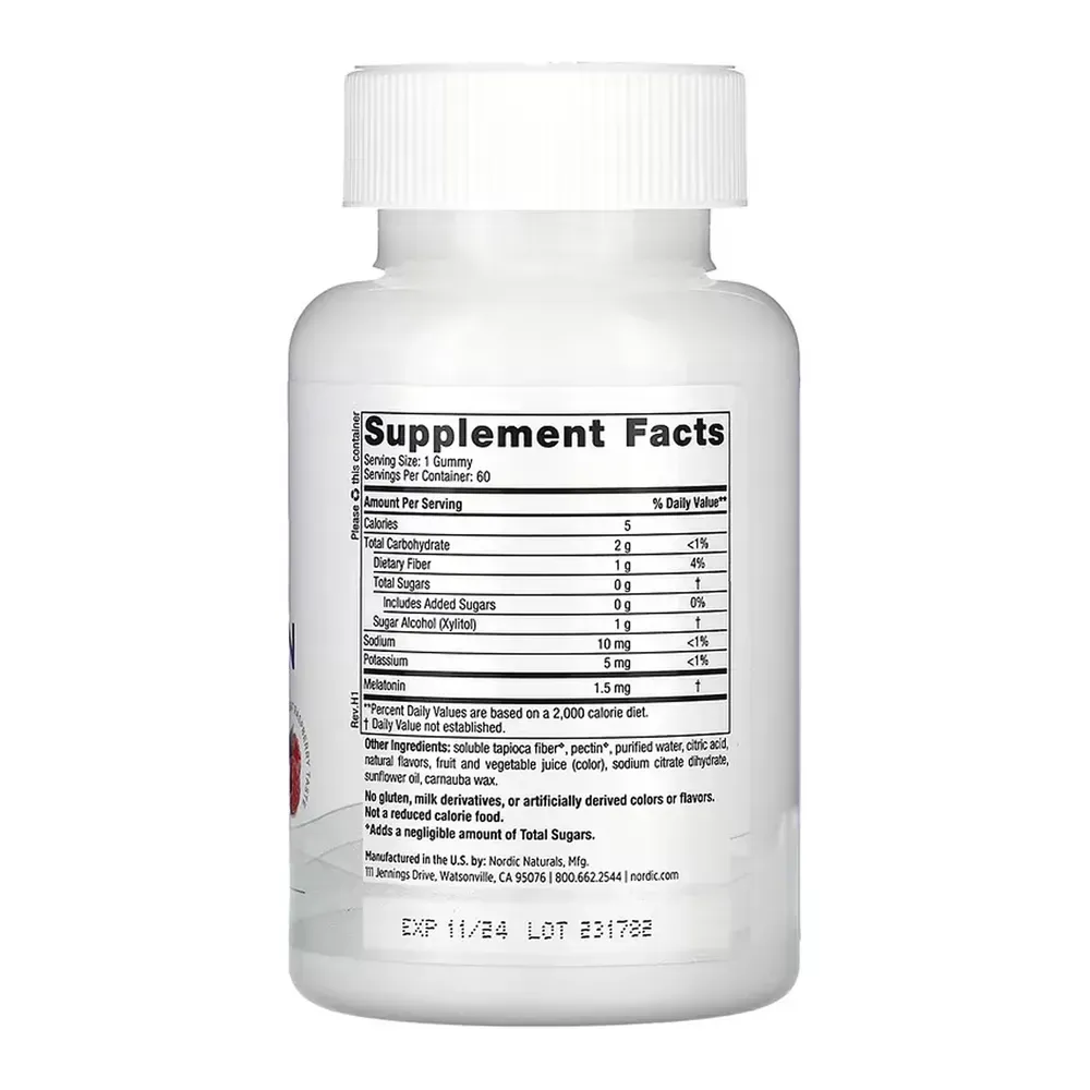 Nordic Naturals Zero Sugar Melatonin - 60 gummies, фото 2