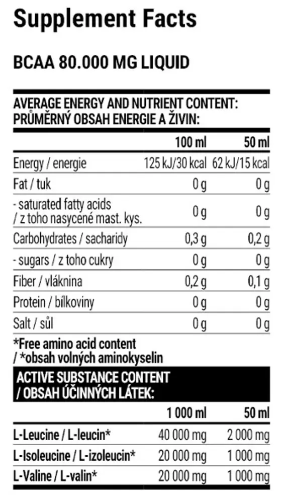 BCAA 80.000 Liquid - 1000ml Apricot