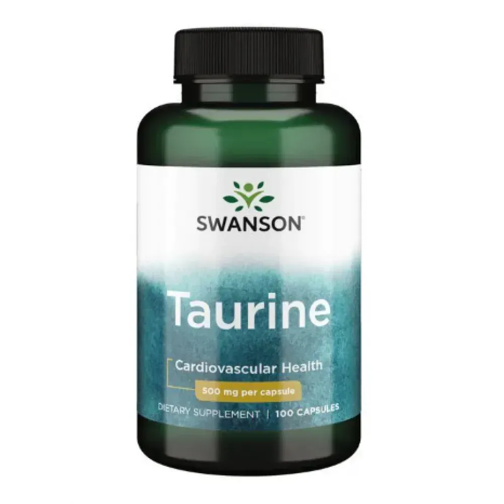 Таурин Taurine, 500 мг, упаковка 100 капсул