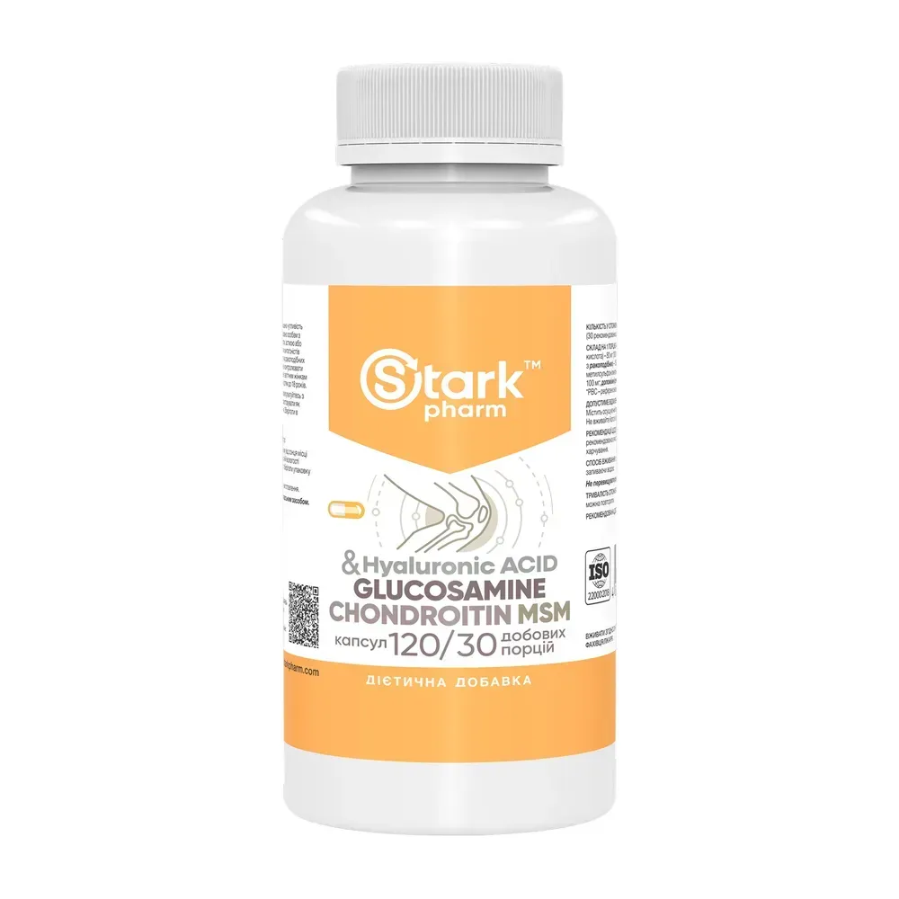 Stark Pharm Glucosamine Chondroitin MSM & Hyaluronic Acid — 120 капсул — упаковка