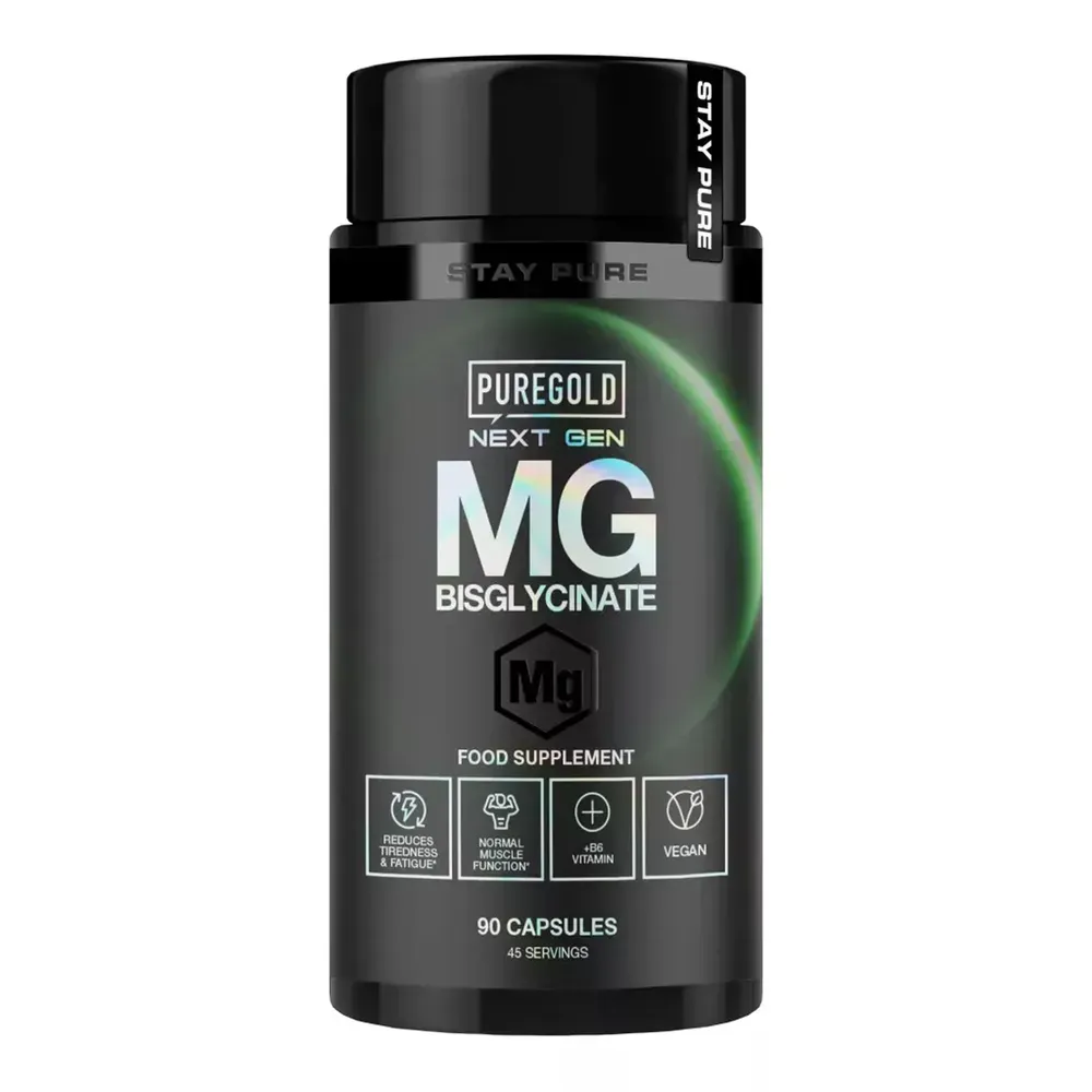 Pure Gold Magnesium Bisglycinate + B6 — 90 капсул — упаковка