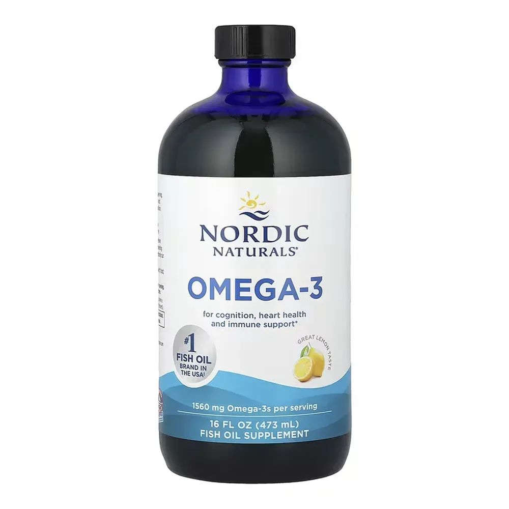 Nordic Naturals Omega-3 — лимон, 473 мл — упаковка