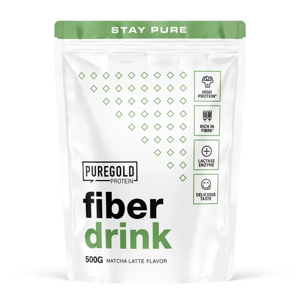 Pure Gold Fiber Drink — 500 г, матча лате — упаковка