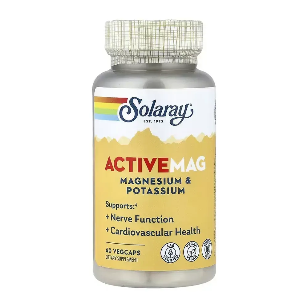 Solaray ActiveMag — магній і калій, 60 капсул — упаковка