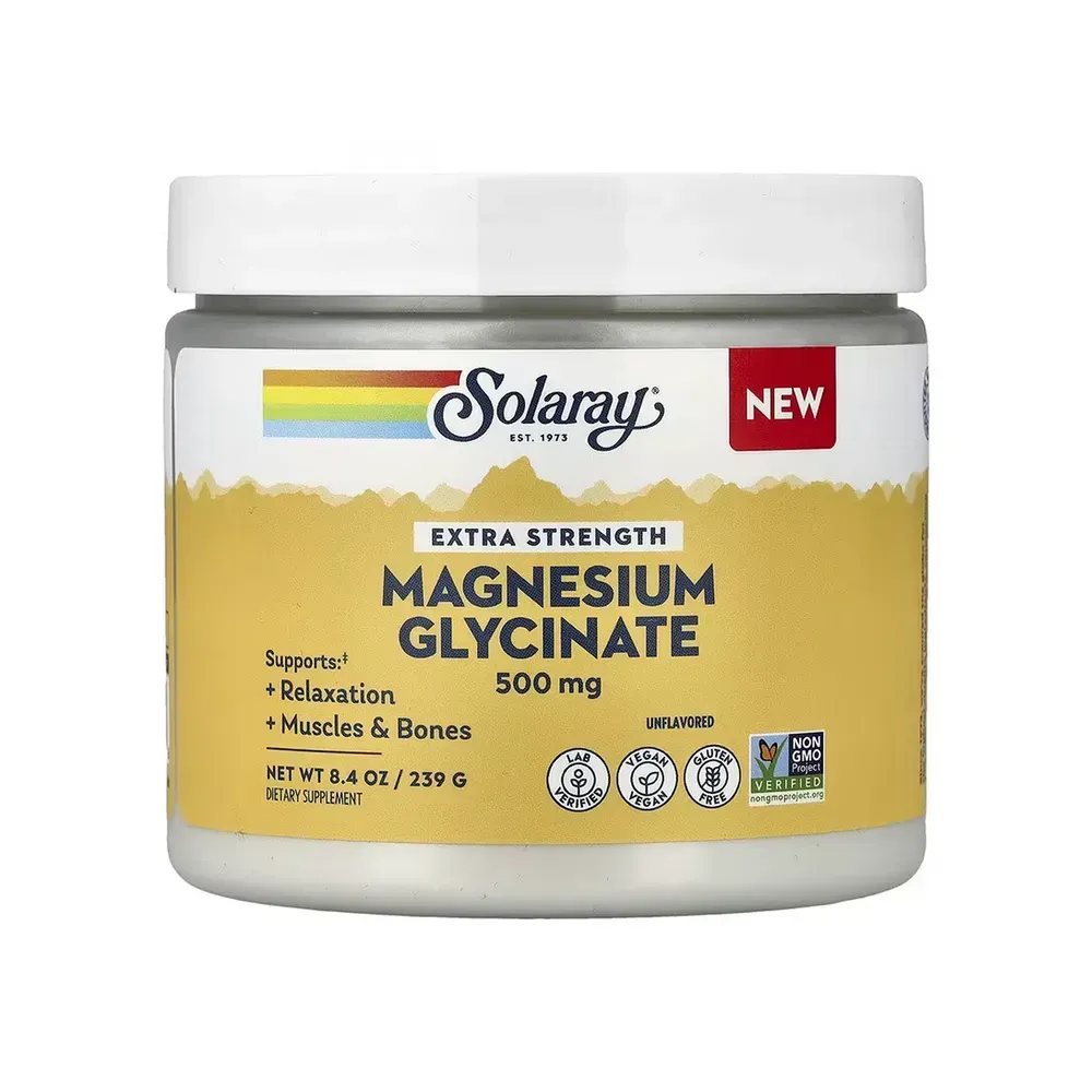 Solaray Magnesium Glycinate — магній у порошку, 239 г — упаковка