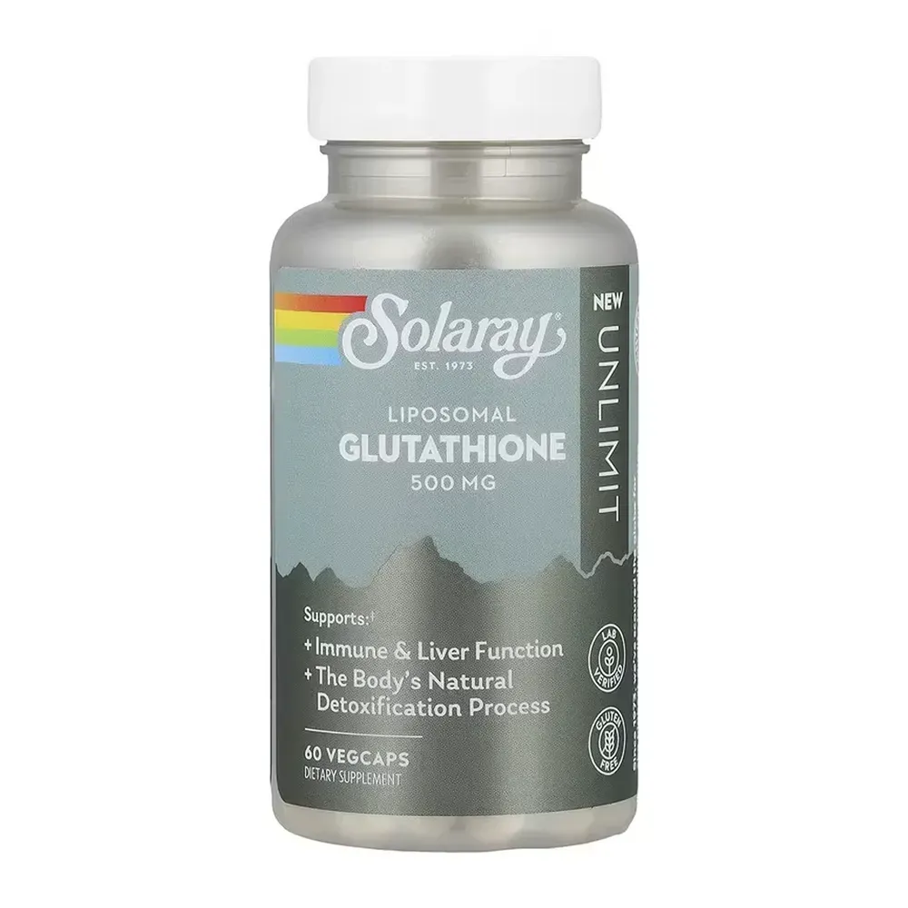 Solaray Liposomal Glutathione — глутатіон 500 мг, 60 капсул — упаковка