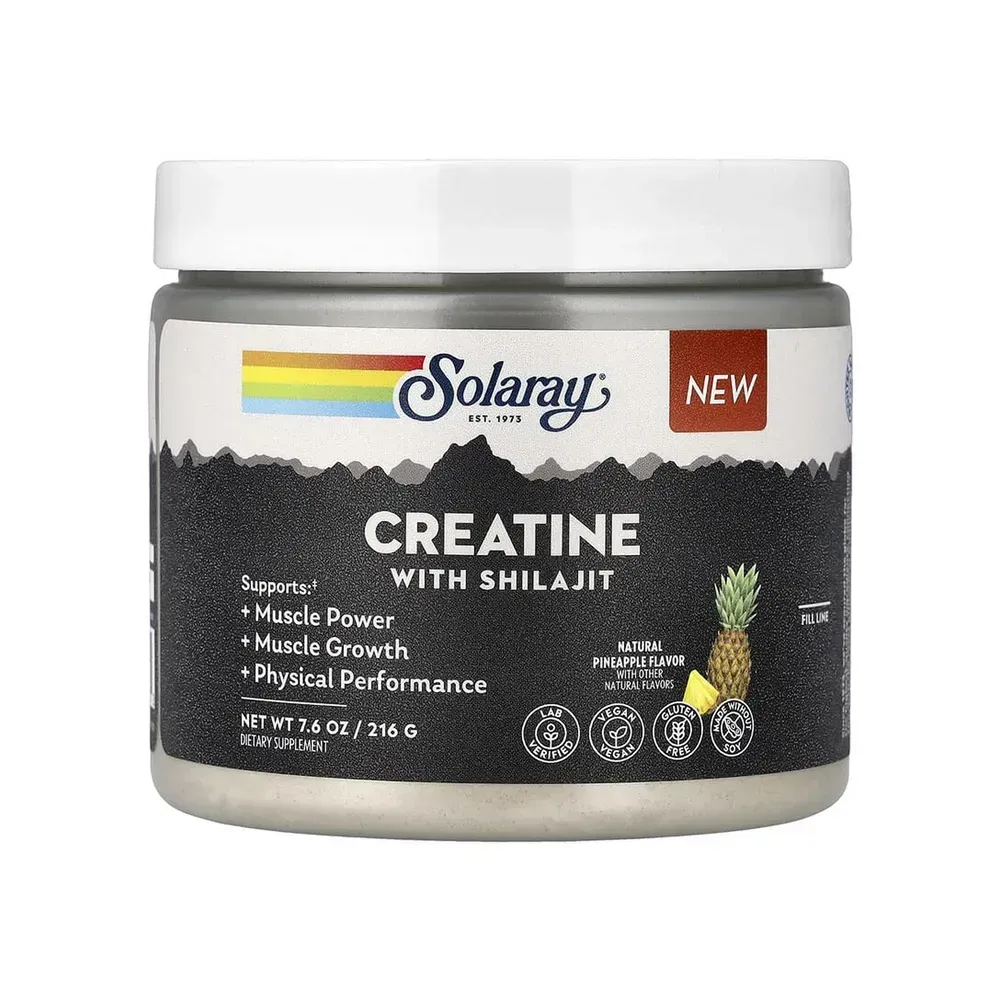 Solaray Creatine with Shilajit — ананас, 216 г — упаковка