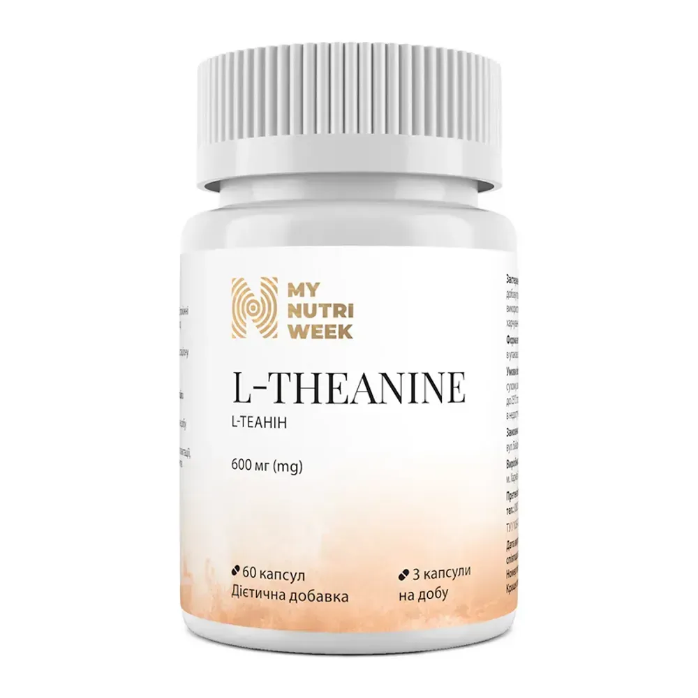 My Nutri Week L-Theanine 600 мг — 60 капсул — упаковка