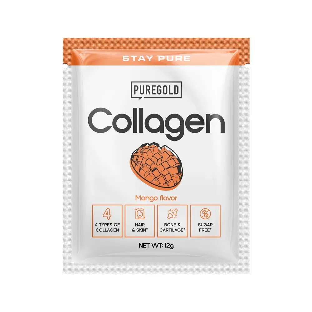 Pure Gold Collagen — 12 г, манго — упаковка