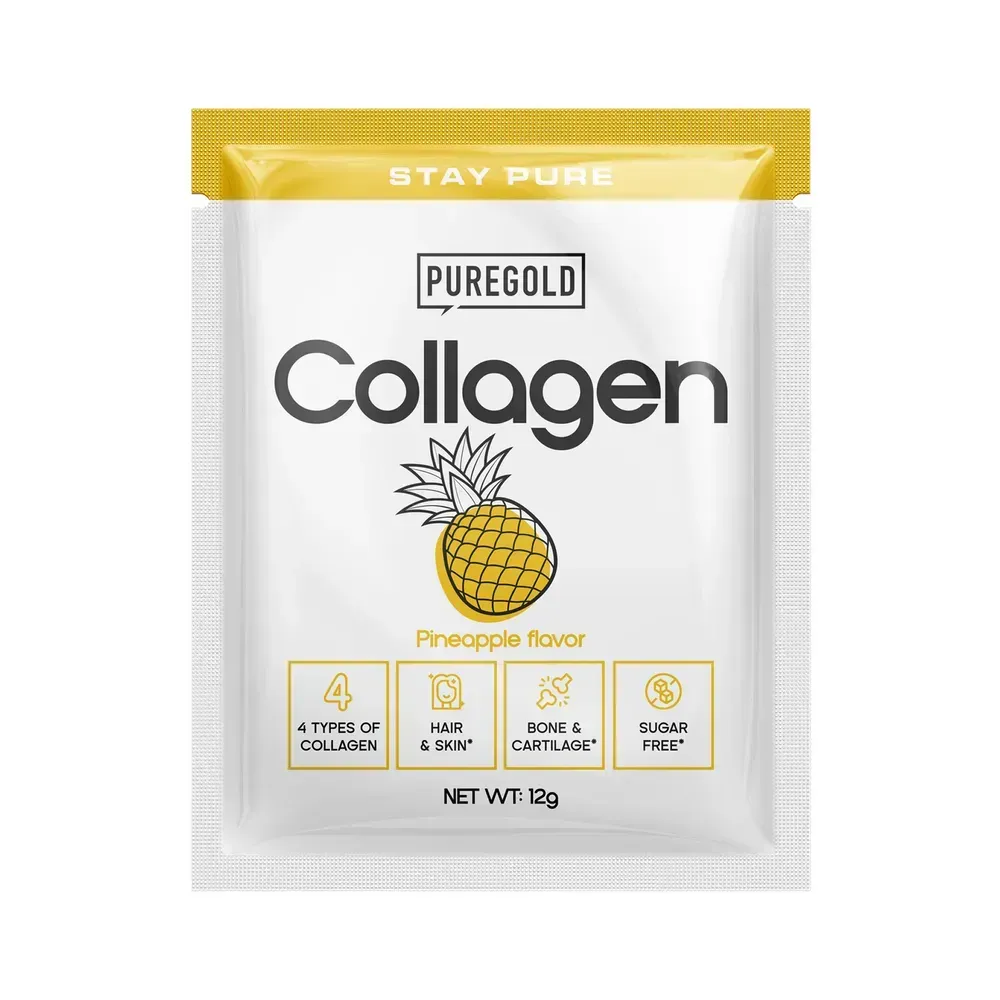 Pure Gold Collagen — 12 г, ананас — упаковка