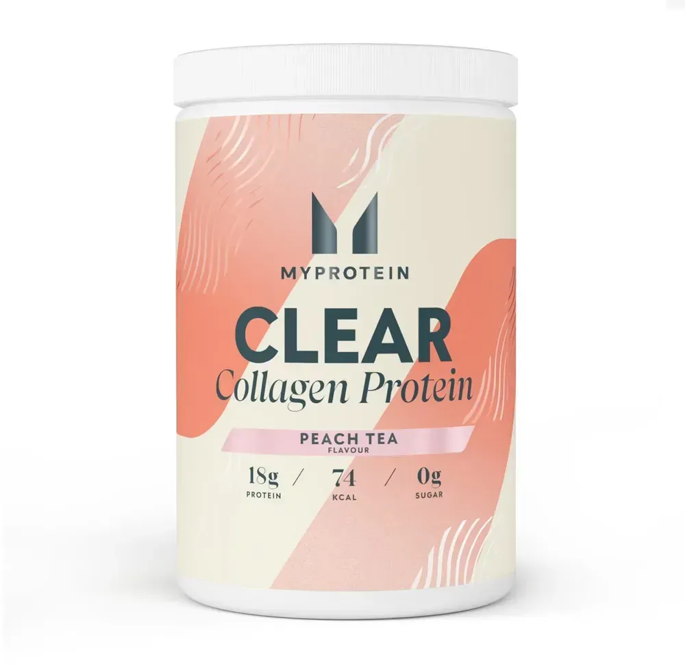 Myprotein Clear Collagen Protein — 630 г, персиковий чай — упаковка