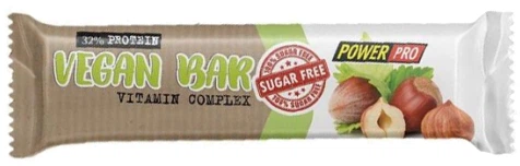 Power Pro Vegan Bar 32%, горіхи та сухофрукти, батончик 60 г